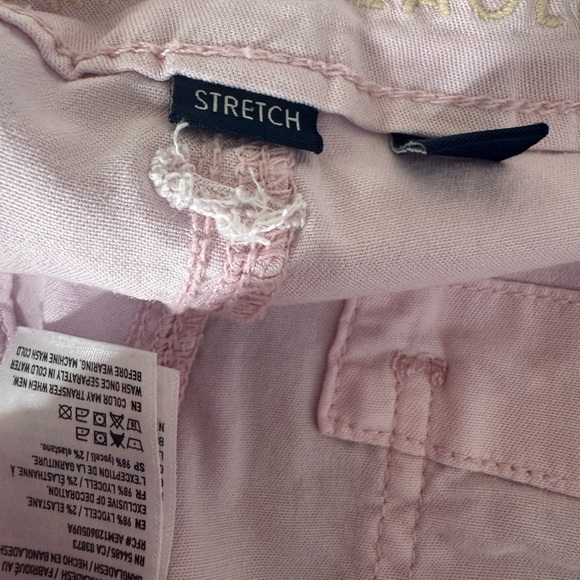 American Eagle Super High Rise Baggy Wide Leg Cargo Pants Pink Size 6 long - Picture 2 of 6